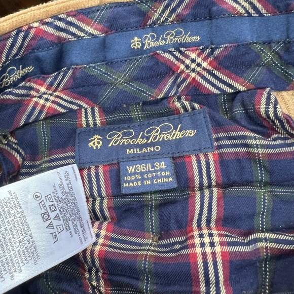 Brooks Brothers Milano Corduroy Pants Mens 36x33 Brown Preppy Academia Chinos‎ - Picture 5 of 6